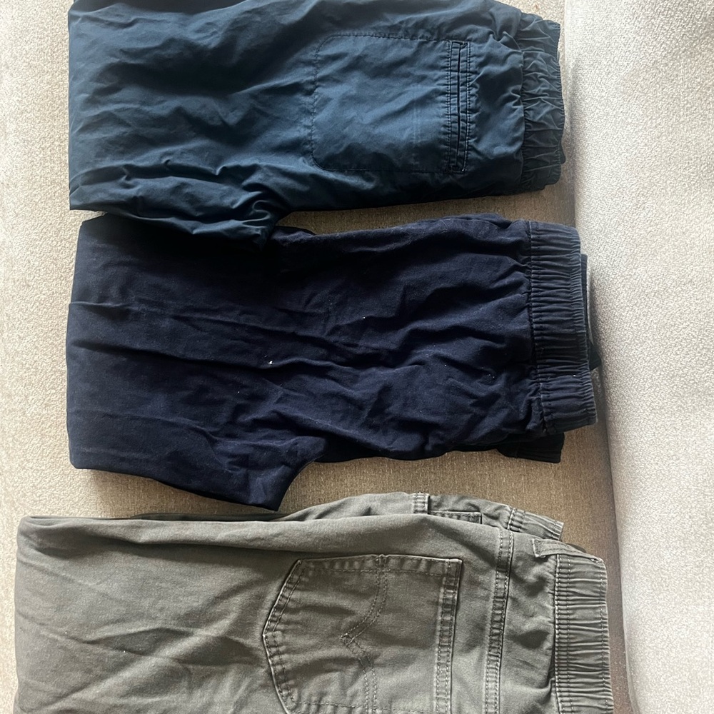 Stylish Kids' Casual Pants Trio - Navy, Black, Gray